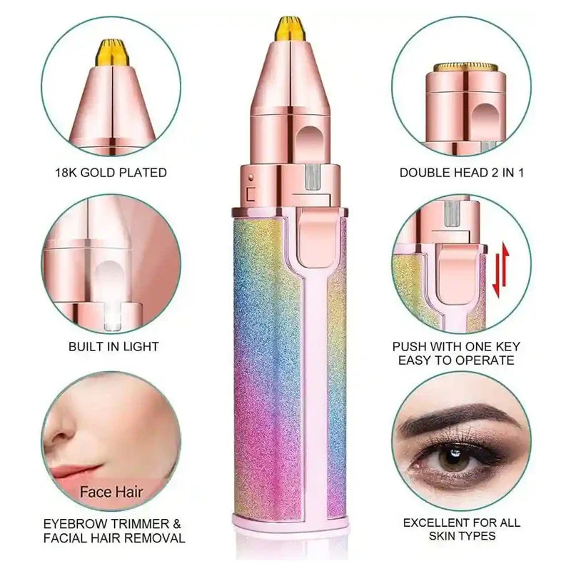 2 In 1 Rechargeable Flawless Eyebrow & Facial Hair Remover