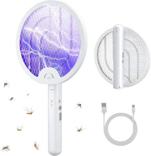 Foldable Electric Mosquito Killer USB Rechargeable Fly Trap Mosquito Swatter Racket Insect Killer