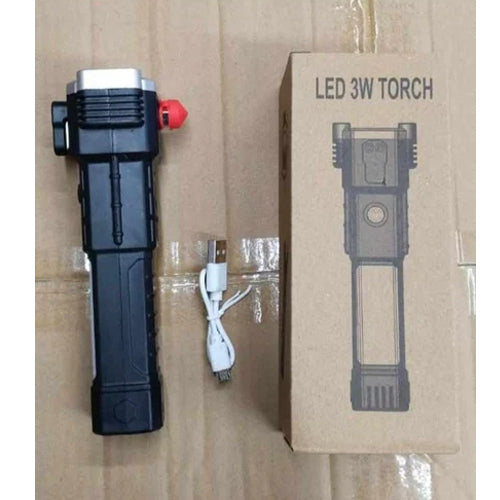 3w Led Torch Light - Durable Plastic, Cool White Beam