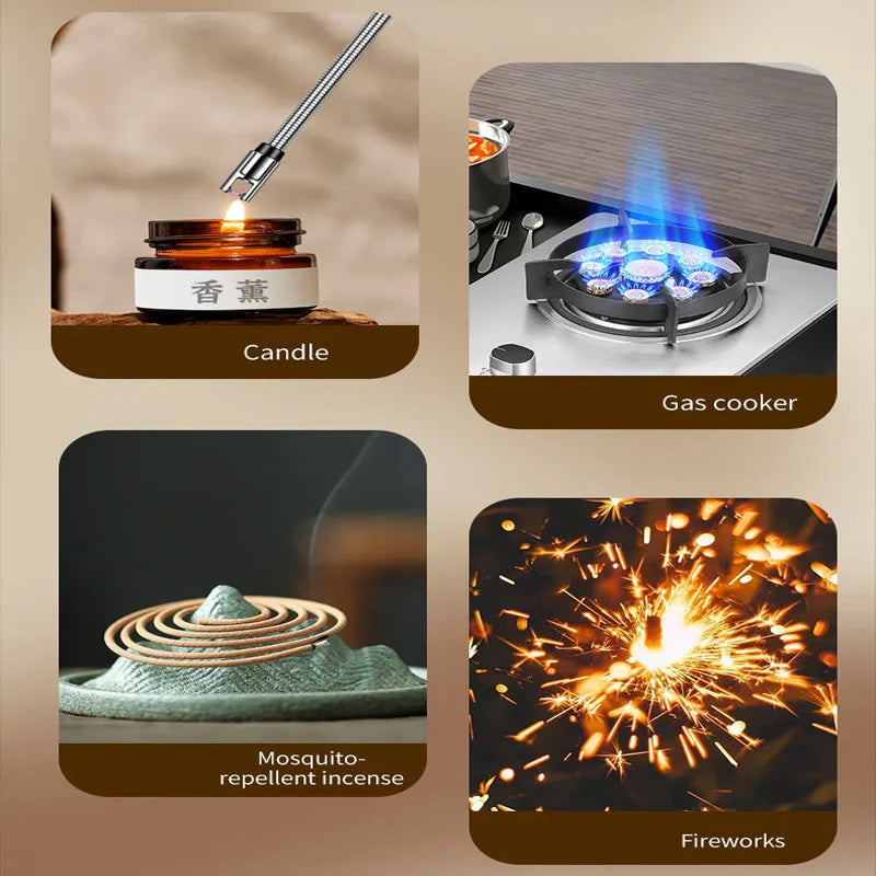 Electric USB Rechargeable Lighter | 360° Flexible Long Neck | Flameless Arc with LED Indicator
