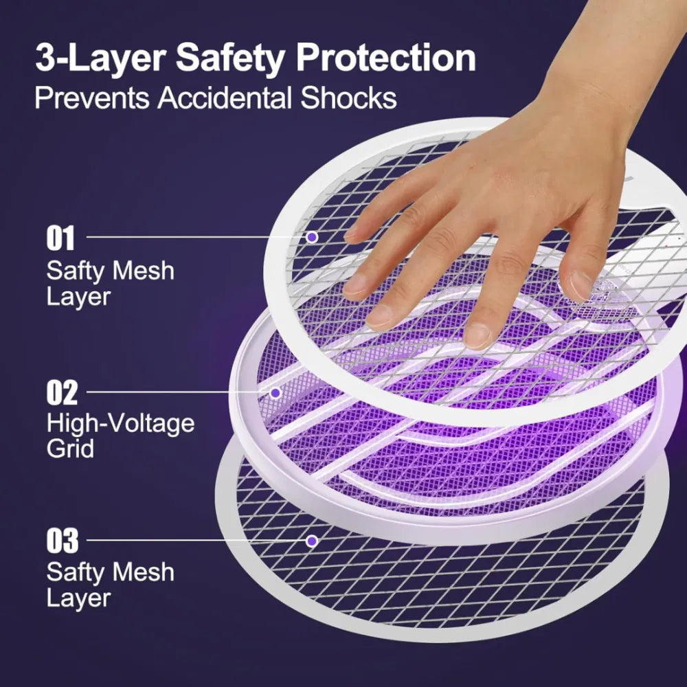 Foldable Electric Mosquito Killer USB Rechargeable Fly Trap Mosquito Swatter Racket Insect Killer