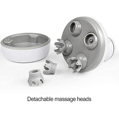 Electric Scalp Head & Back Massager, Cordless Hair Massage Waterproof Head Massager With 4 Heads 84 Nodes For Hair Growth, Stress Relief & Deep Clean, Gifts For Men Women, White