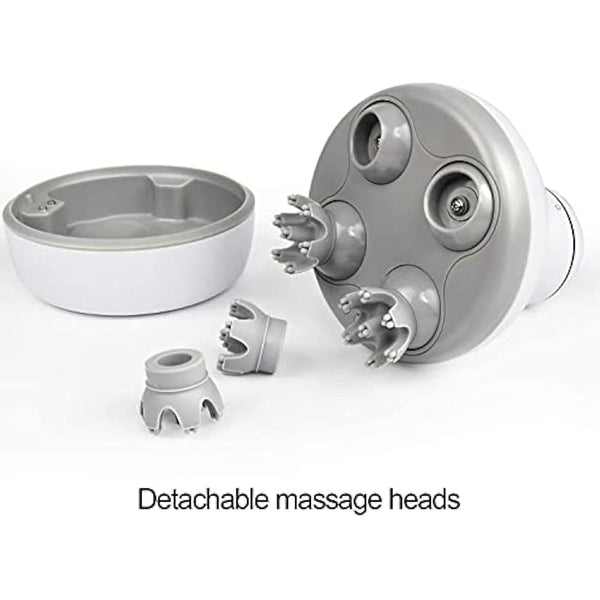 Electric Scalp Head & Back Massager, Cordless Hair Massage Waterproof Head Massager With 4 Heads 84 Nodes For Hair Growth, Stress Relief & Deep Clean, Gifts For Men Women, White