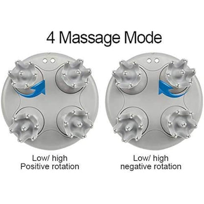 Electric Scalp Head & Back Massager, Cordless Hair Massage Waterproof Head Massager With 4 Heads 84 Nodes For Hair Growth, Stress Relief & Deep Clean, Gifts For Men Women, White