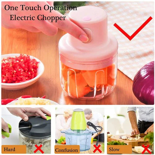 Wireless Electric Garlic Press & Mini Meat Grinder
