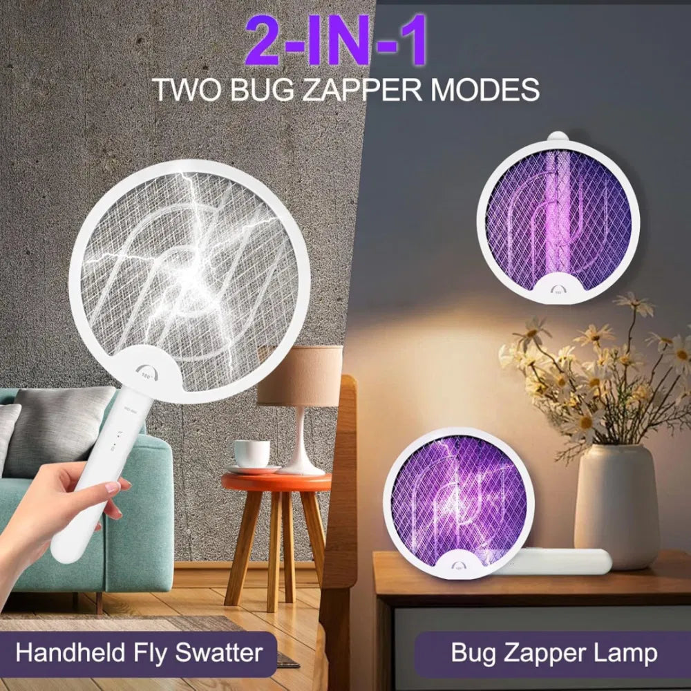 Foldable Electric Mosquito Killer USB Rechargeable Fly Trap Mosquito Swatter Racket Insect Killer