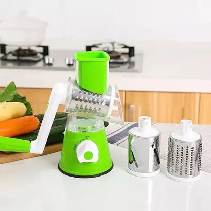 3-in-1 Rotary Drum Vegetable Grater & Slicer