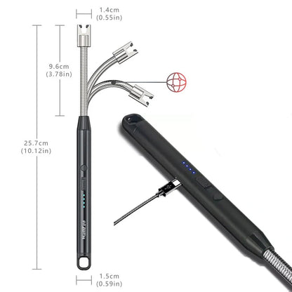 Electric USB Rechargeable Lighter | 360° Flexible Long Neck | Flameless Arc with LED Indicator