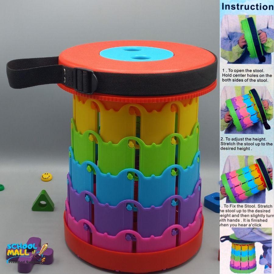 Telescopic Stool Retractable Round Folding Stools Portable Lightweight Maximum Height Of Stool Is 17 Inches For Outdoor Travel