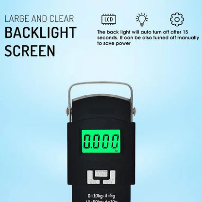 (5gram - 50KG) Digital Luggage Weight Hanging Scale | Travel Portable Weighing Machine for Bags & Fishing (2 Cell Included)