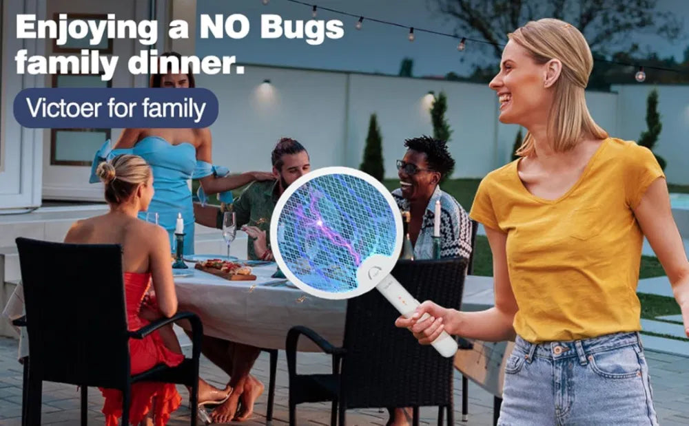 Foldable Electric Mosquito Killer USB Rechargeable Fly Trap Mosquito Swatter Racket Insect Killer