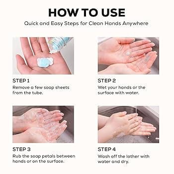 Travel accessories dissolvable paper Soap | Pack of 4 | 4 tubes in one pack