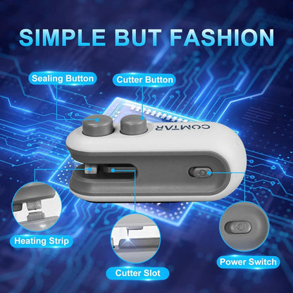 Rechargeable Mini portable Sealing Machine for Food, Snacks, Chips & Plastic Bags Mini Seal Machine Sealer Packaging Tool Portable