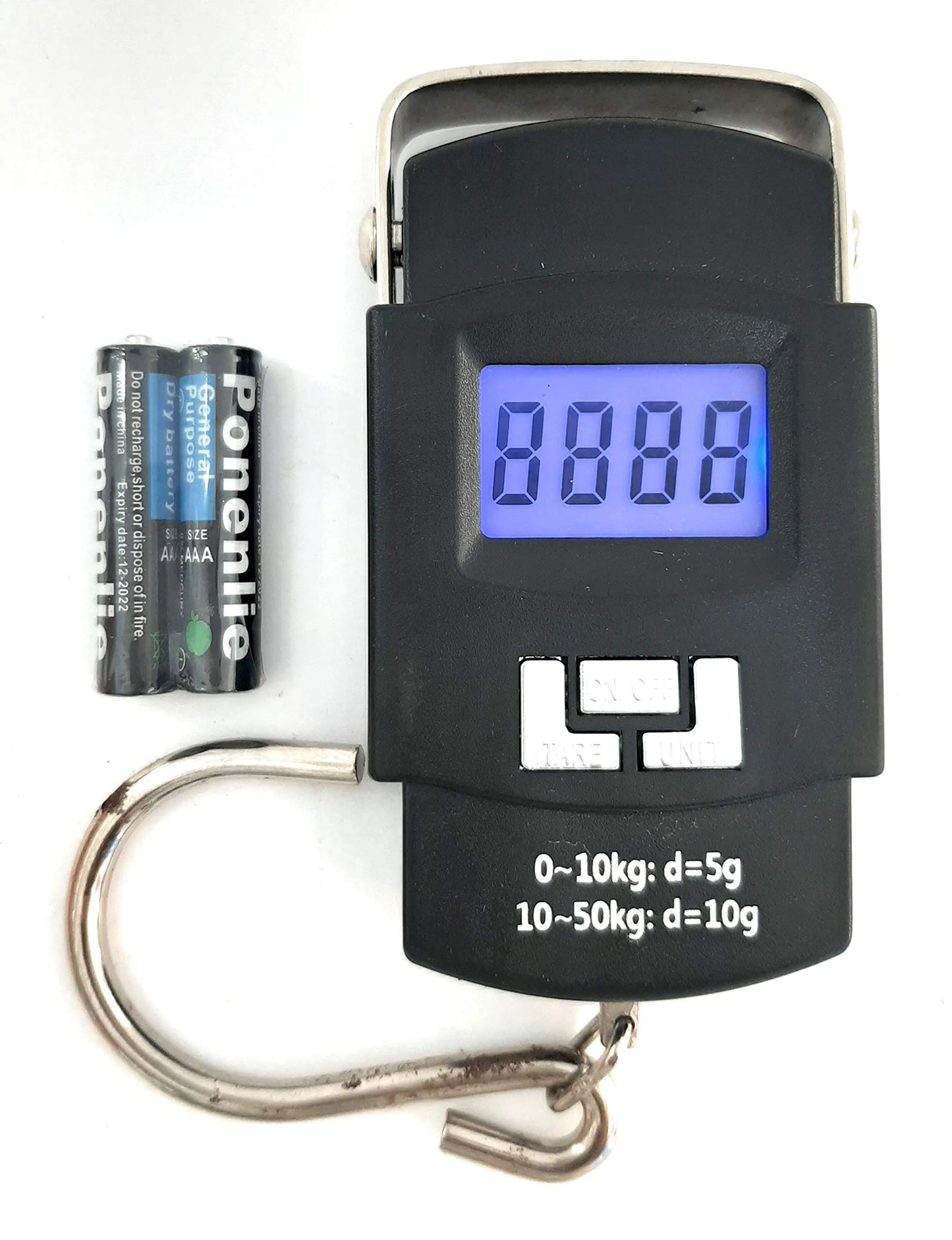 (5gram - 50KG) Digital Luggage Weight Hanging Scale | Travel Portable Weighing Machine for Bags & Fishing (2 Cell Included)