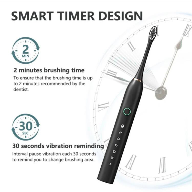 6 Modes Sonic Electric Toothbrush Smart Timer Rechargeable Whitening Tooth brush