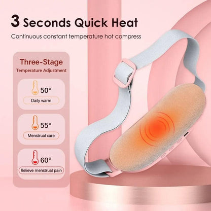 Digital Period Heating Pad & Vibrating Belt | 3 Heat Levels, 4 Massage Modes | Fast Relief for Menstrual Cramps