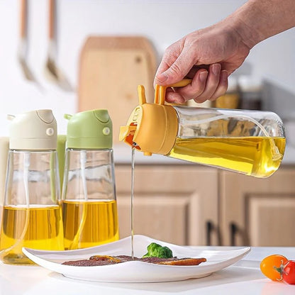 2 In 1 Oil Spray Glass Jug - 450ML