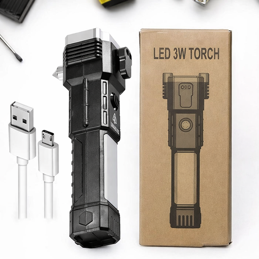 3w Led Torch Light - Durable Plastic, Cool White Beam