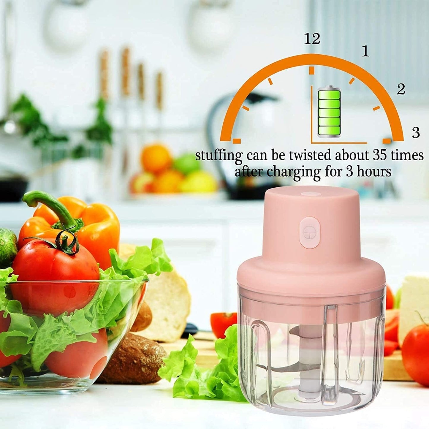 Wireless Electric Garlic Press & Mini Meat Grinder