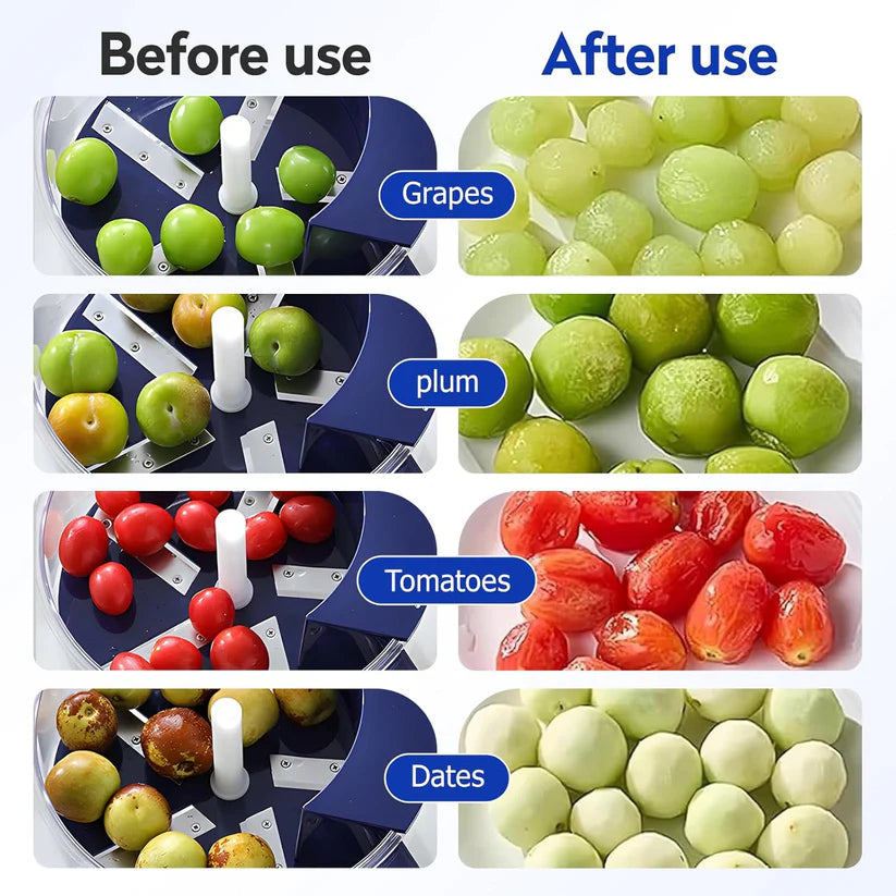 Automatic Electric Fruit Peeler Machine One-Touch Grape, Plum, Tomato & Garlic Peeling Device with Storage Bowl