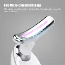 Rechargeable LED Facial Massager for Face & Neck - Vibrating Massager (7 Lights)