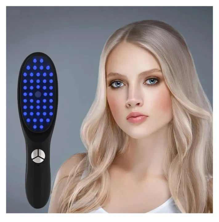 Unisex Electric Hair Growth Comb with Red and Blue LED Light Therapy, Rechargeable Steam Spray Hair Hydration
