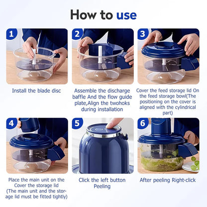 Automatic Electric Fruit Peeler Machine One-Touch Grape, Plum, Tomato & Garlic Peeling Device with Storage Bowl