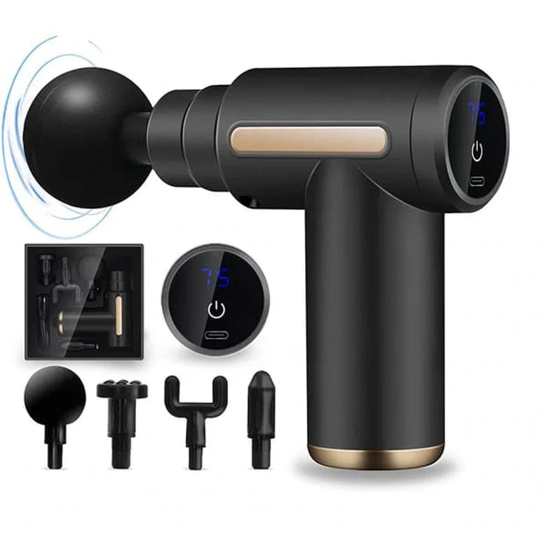 Portable Deep Tissue Massage Gun with Rechargeable Battery, 20W Power