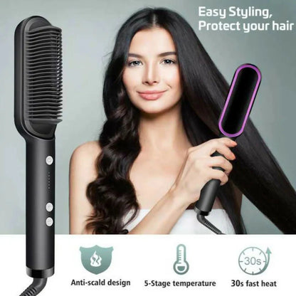Hair Electric Straightener & Curl Comb