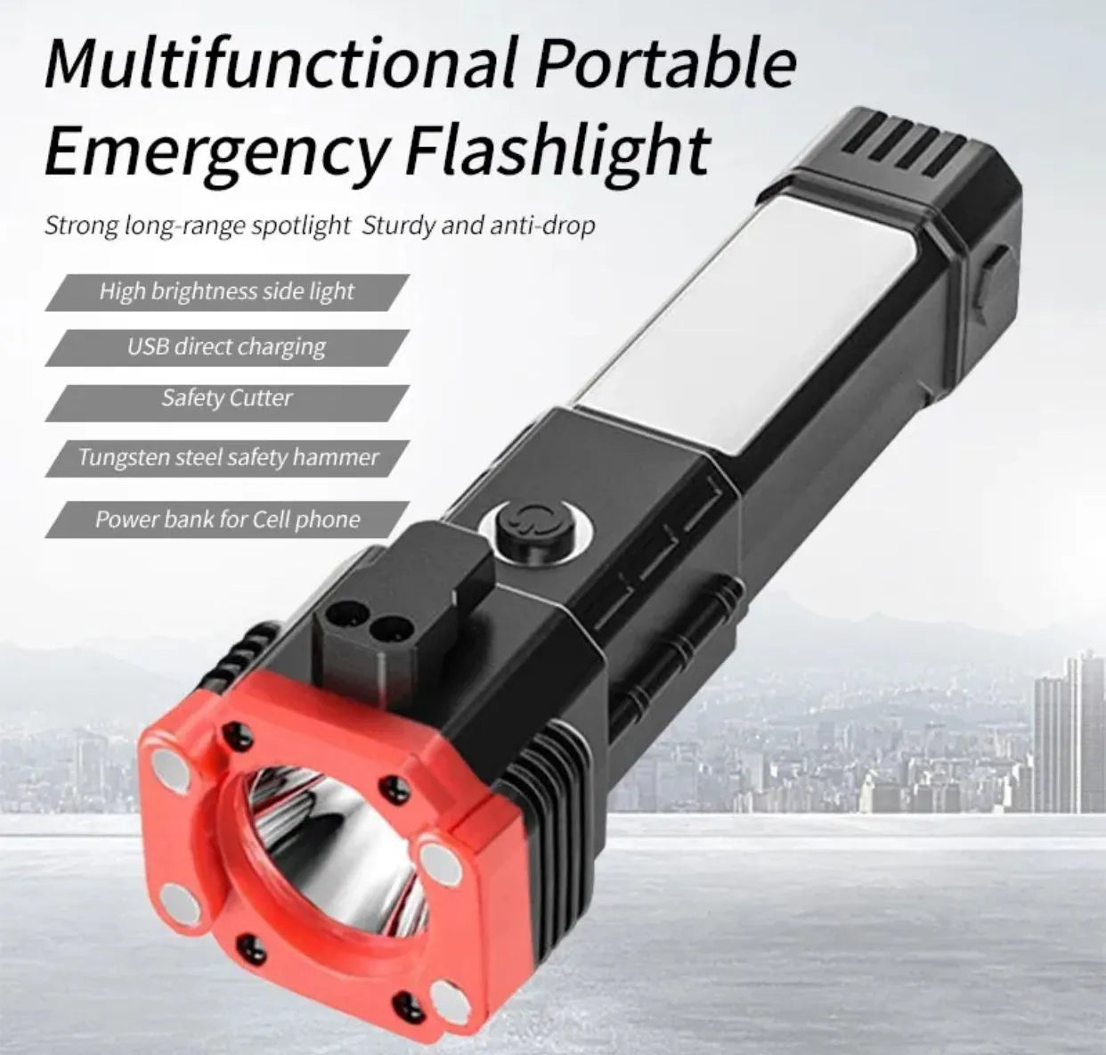 3w Led Torch Light - Durable Plastic, Cool White Beam
