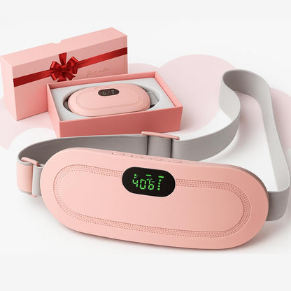 Digital Period Heating Pad & Vibrating Belt | 3 Heat Levels, 4 Massage Modes | Fast Relief for Menstrual Cramps