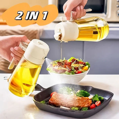 2 In 1 Oil Spray Glass Jug - 450ML
