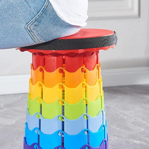 Telescopic Stool Retractable Round Folding Stools Portable Lightweight Maximum Height Of Stool Is 17 Inches For Outdoor Travel
