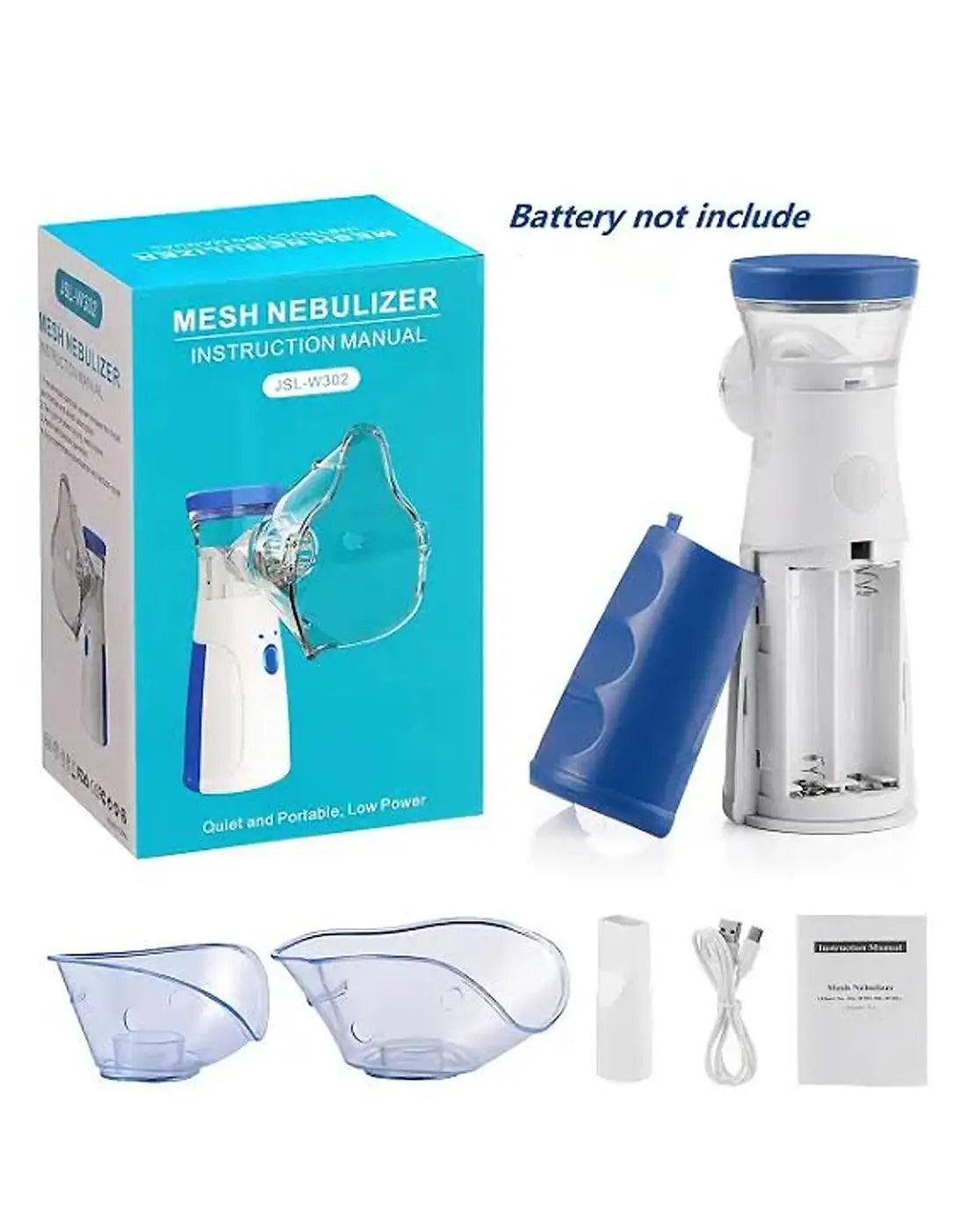 Mini Mesh Nebulizer Machine For Adults & Kids - Portable Nebulizer - Soundless Nebulizer for Effective Treatment- Compressor Nebulizer - Mini Inhaler Machine