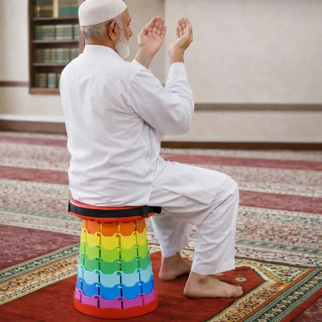 Telescopic Stool Retractable Round Folding Stools Portable Lightweight Maximum Height Of Stool Is 17 Inches For Outdoor Travel